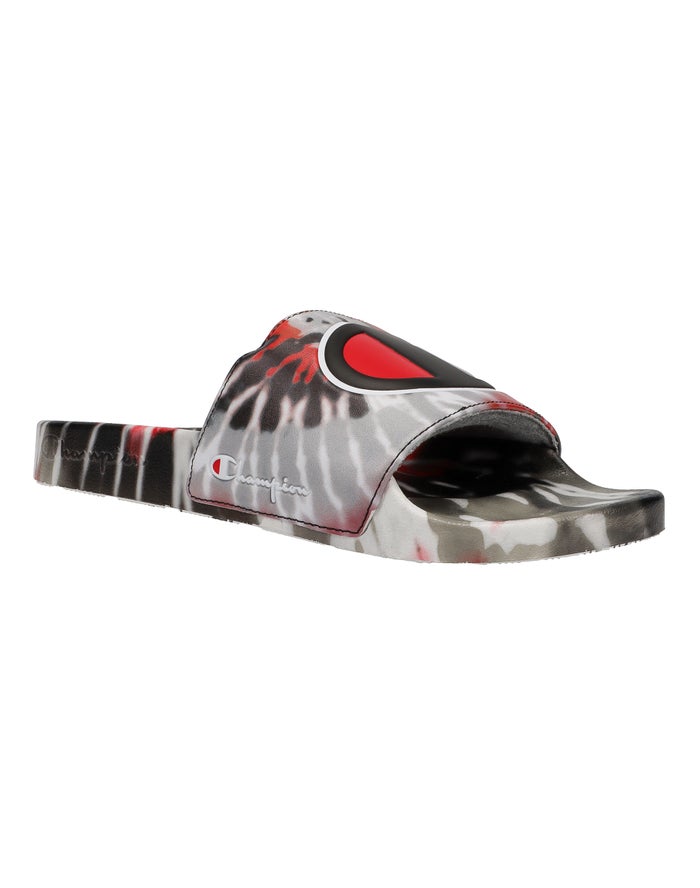 Chanclas Champion Hombre - Ipo Tie-Dye ( Negras/Rojas ) 7269018-UJ